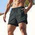 2 in 1 Men's Outdoor Running Shorts with Zipper Pockets